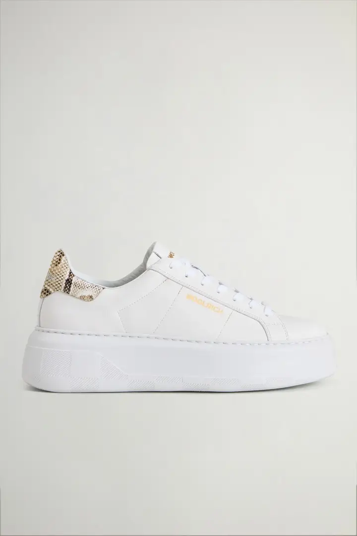 donna Sneakers Chunky Court in pelle di vitello Bianco White Sand