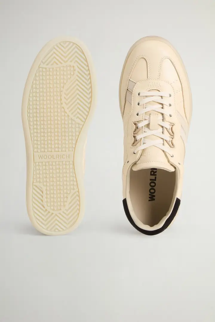 donna Sneakers Doubleu Tennis in nappa con dettagli in camoscio Bianco Off White miniatura 3