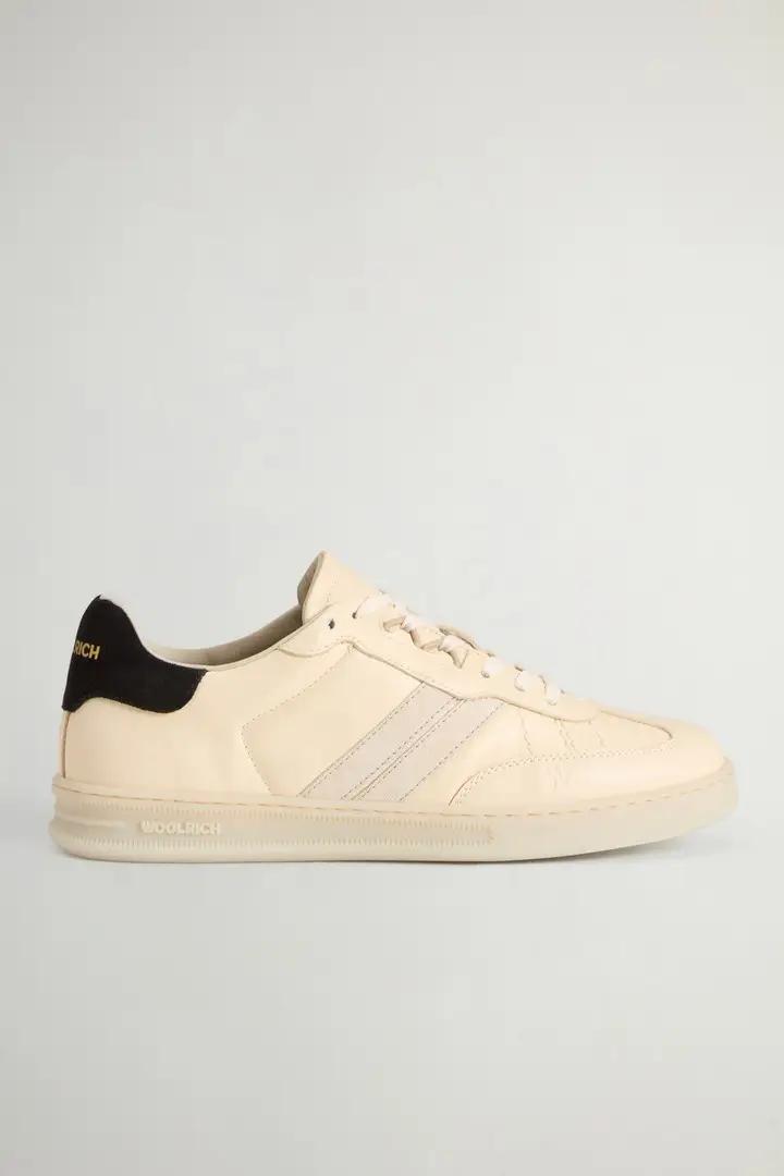 donna Sneakers Doubleu Tennis in nappa con dettagli in camoscio Bianco Off White