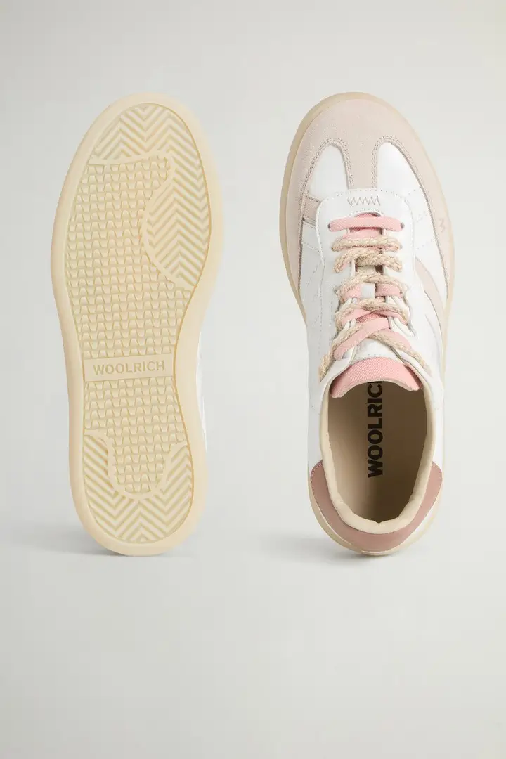 donna Sneakers Doubleu Tennis in pelle di vitello effetto crackle Rosa Off White Rose Antique miniatura 3