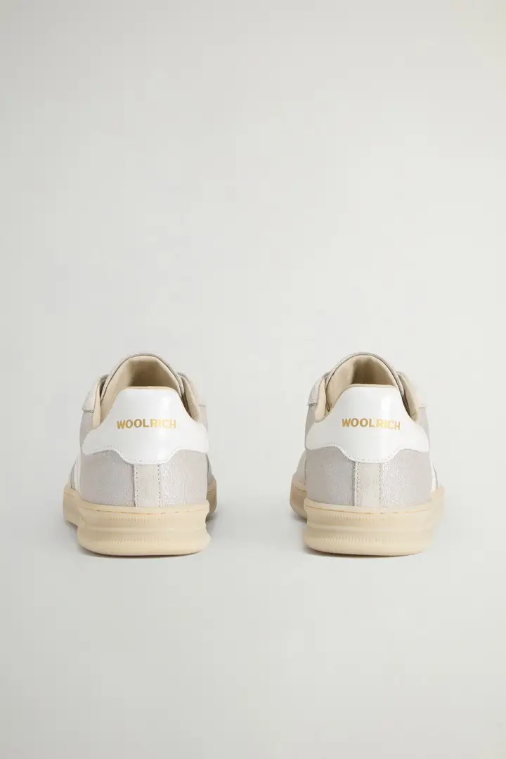 donna Sneakers Doubleu Tennis laminate con dettagli in camoscio Grigio Grey Silver miniatura 2