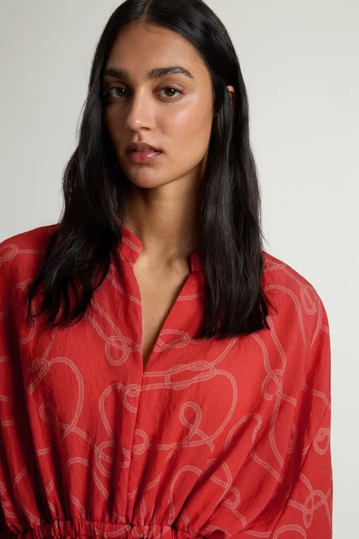 donna Vestito in misto Lyocell Rosso Paprika Rope miniatura 3