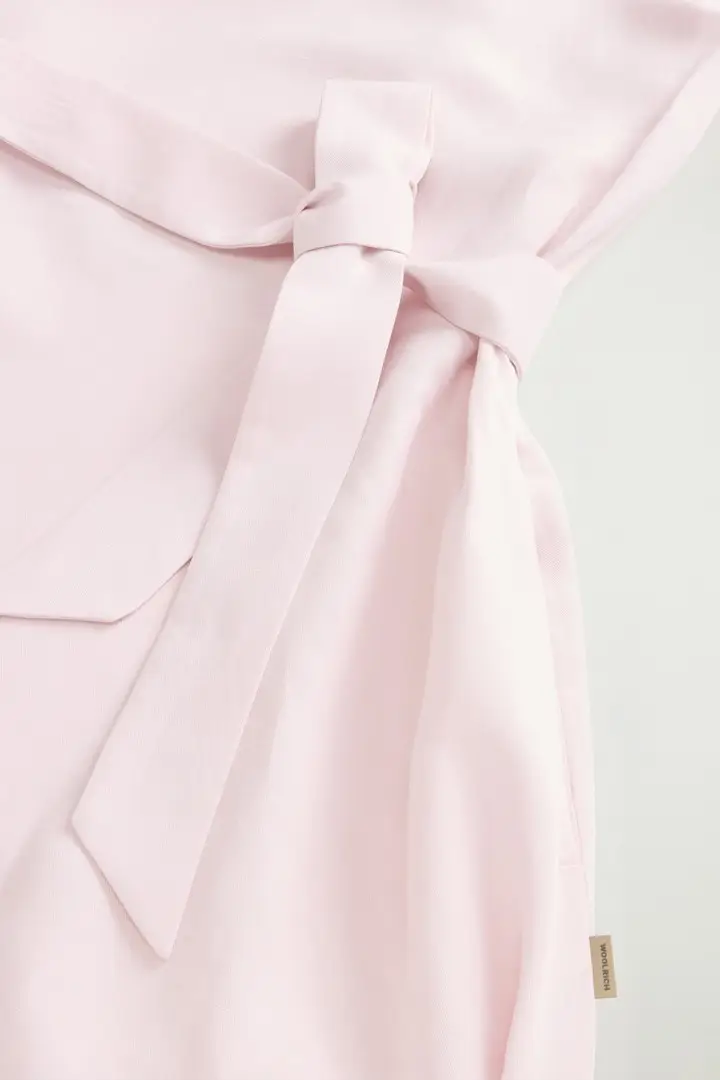 donna Vestito smanicato in misto lino con cintura Rosa Pale Lilac miniatura 2