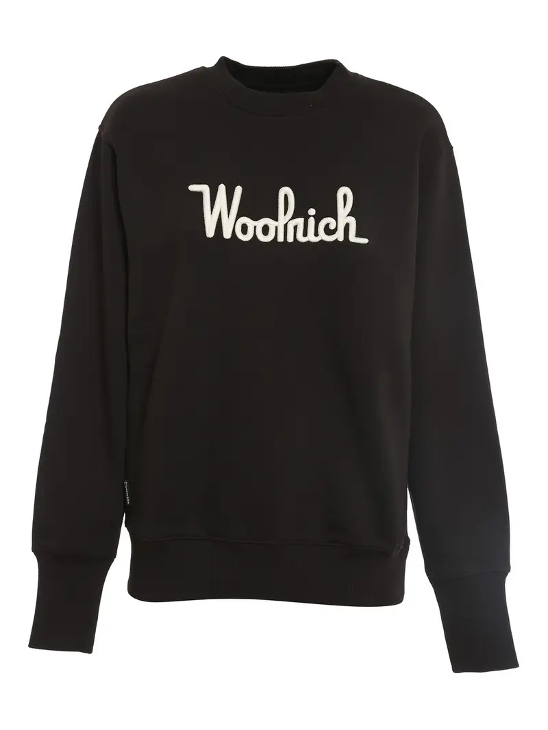 Felpa con logo lettering ricamato Nero