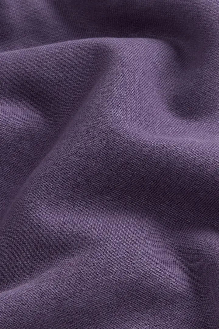 Felpa crop con cappuccio da ragazza in puro cotone tinta in capo Lilla Mulled Grape miniatura 2