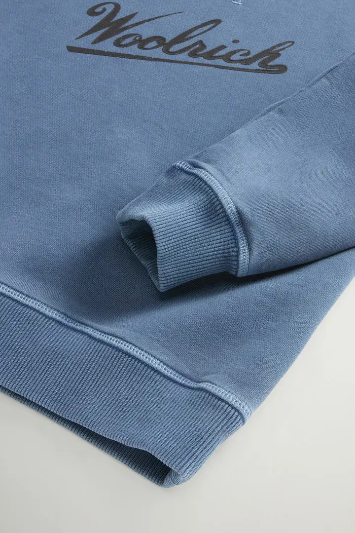 Felpa girocollo da bambino tinta in capo in puro cotone con logo Blu Bering Sea miniatura 3