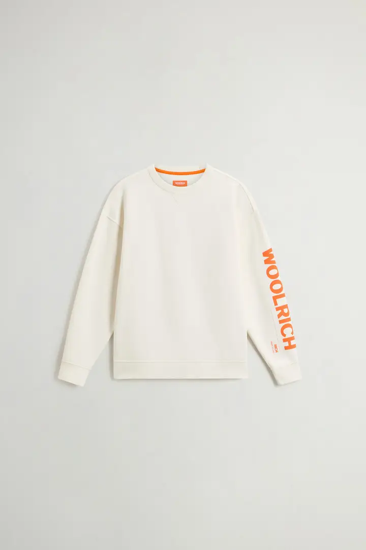 Felpa girocollo da ragazzi in puro cotone spazzolato Bianco Jet Stream