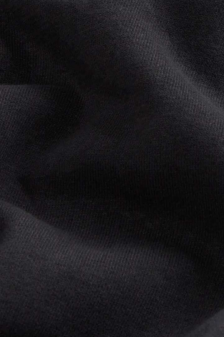 Felpa girocollo da ragazzi in puro cotone tinta in capo con stampa sul retro Nero Black miniatura 2