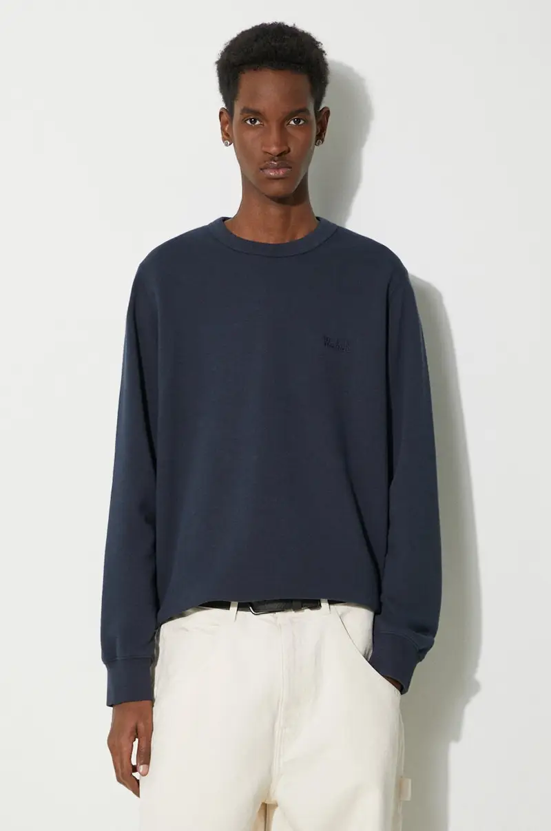 felpa Logo Script Crewneck uomo colore blu navy CFWOSW0225MRUT3684