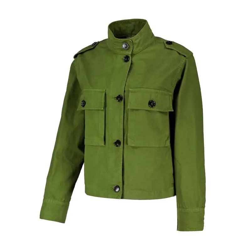 GIACCA CANVAS GARMENT DYED OVERSHIRT DONNA