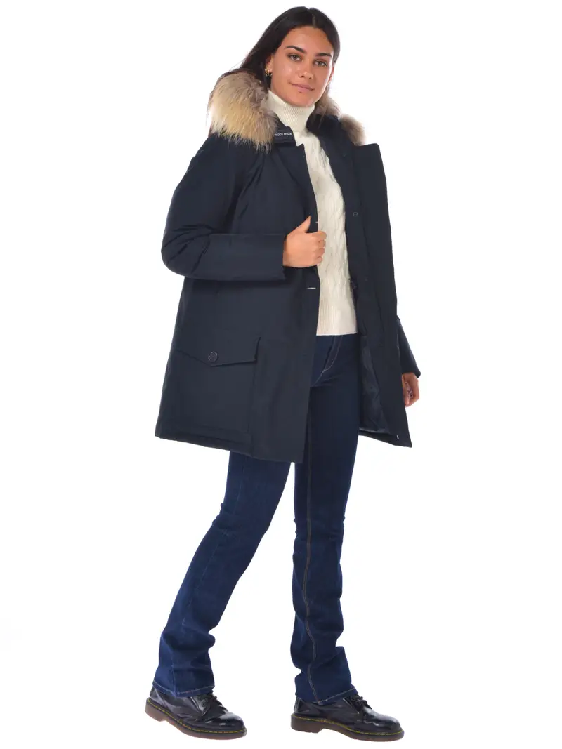 giaccone da donna Woolrich parka con tasche Blu miniatura 2