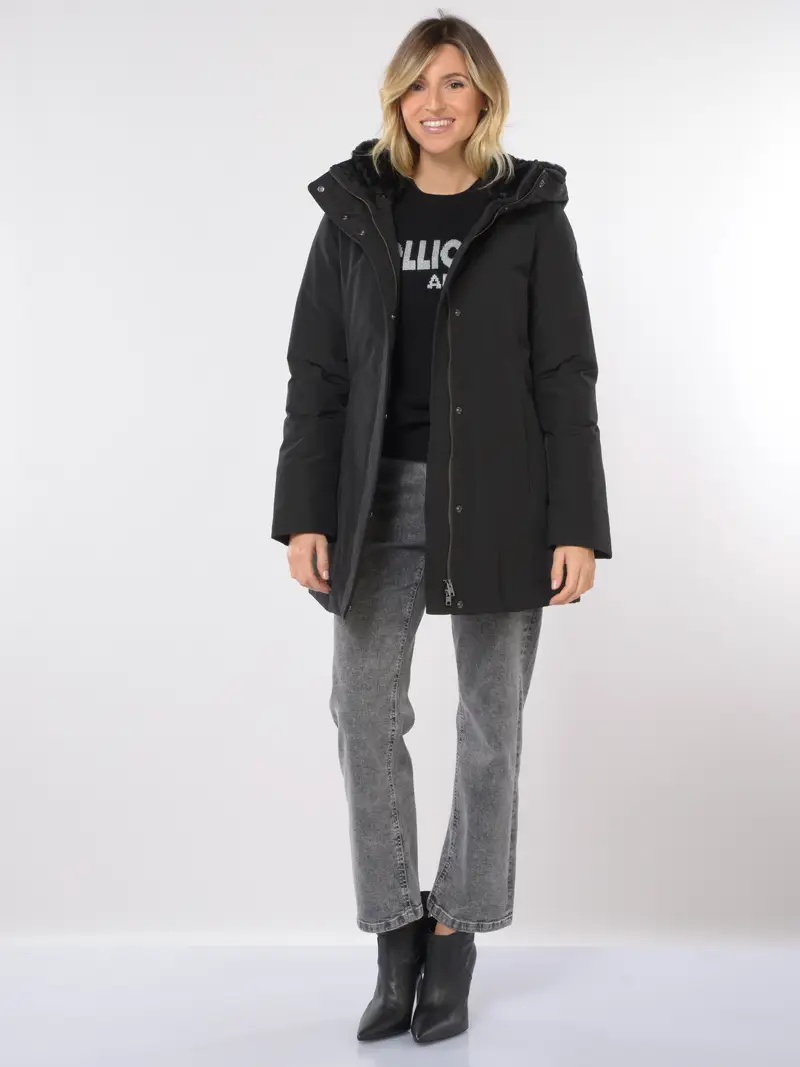 giubbino da donna Woolrich Boulder Parka con cappuccio NERO miniatura 2