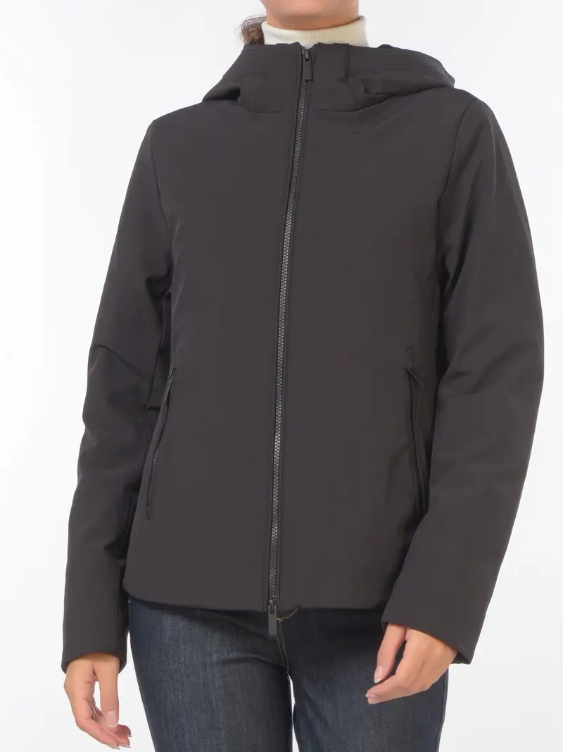 giubbino da donna Woolrich Firth Parka in Tech Softshell NERO