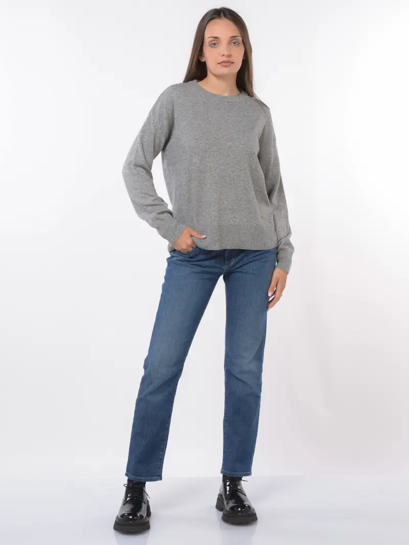 maglia da donna Woolrich in misto lana a girocollo Grigio miniatura 2