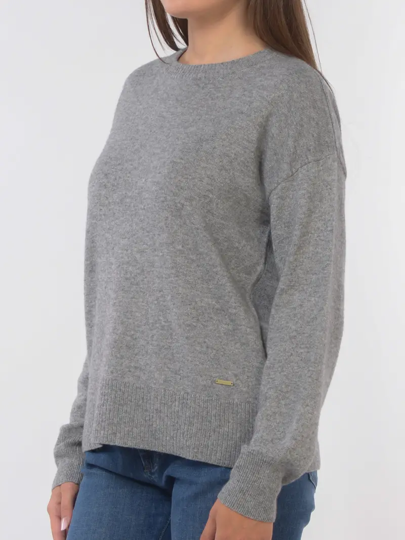 maglia da donna Woolrich in misto lana a girocollo Grigio