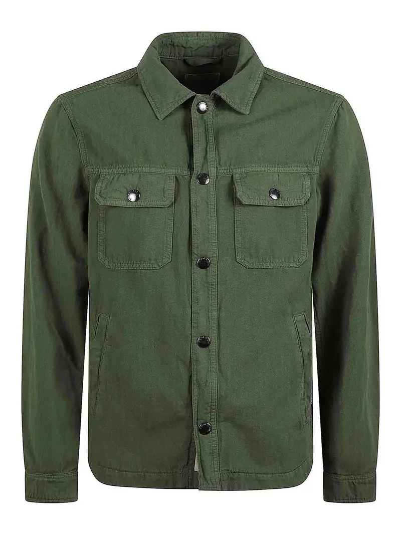 Over Shirt in Mono Cotone Verde