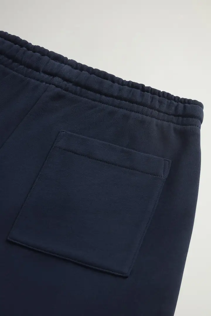 Pantaloncini Basket da bambino in puro cotone felpato Blu Melton Blue miniatura 3