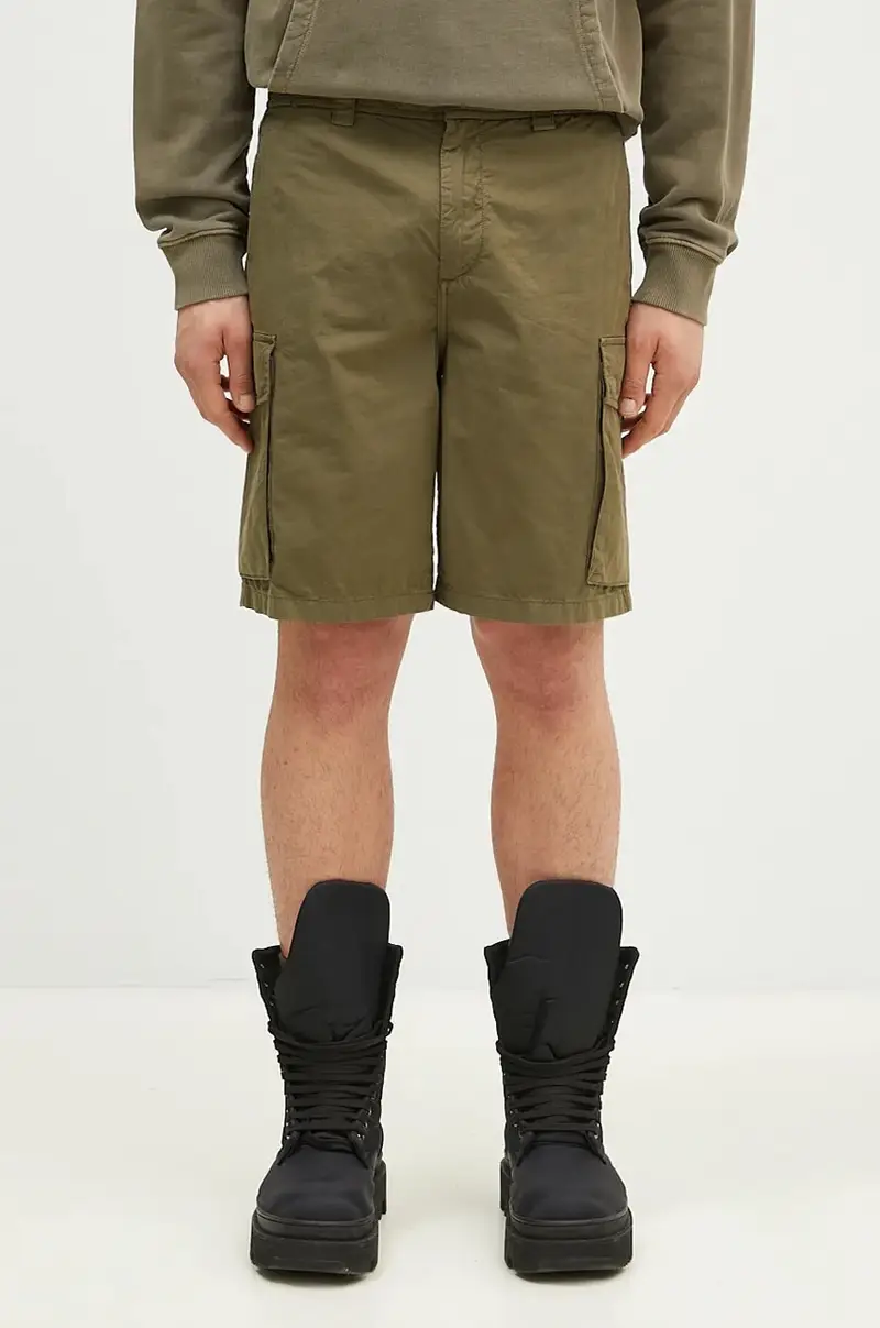 pantaloncini in cotone Gabardine Cargo Short colore verde CFWOSH0051MRUT3665