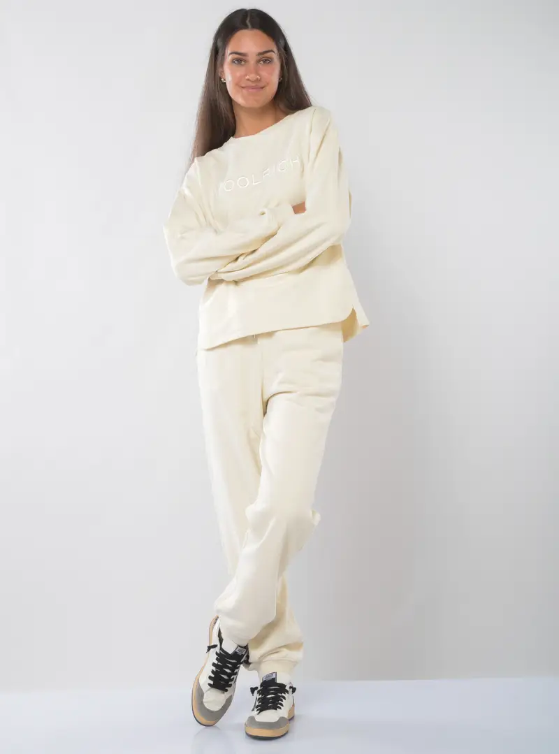 pantalone da donna Woolrich in felpa con elastico BEIGE miniatura 2