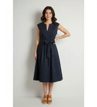 per donna CFWWDR2028FRUT3944 Abito in popeline blu navy (S), Casual, Cotone, Senza maniche / cinghie