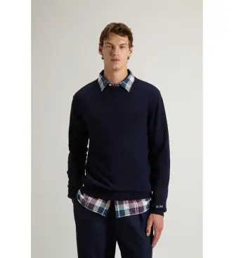 per uomo CFWOKN0278MRUF0469 Maglione girocollo in lana blu navy (S), Casual