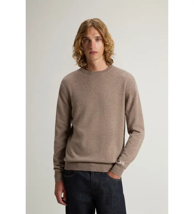 per uomo CFWOKN0278MRUF0469 Maglione girocollo in lana marrone (XL), Casual