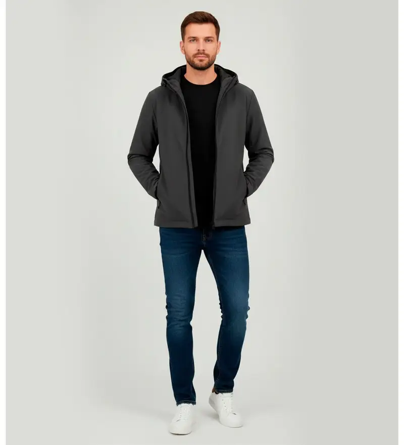 per uomo. CFWOOU1047MRUT3496 Giacca Soft Shell Pacific nera (XL), Nero, Casual, Poliamide