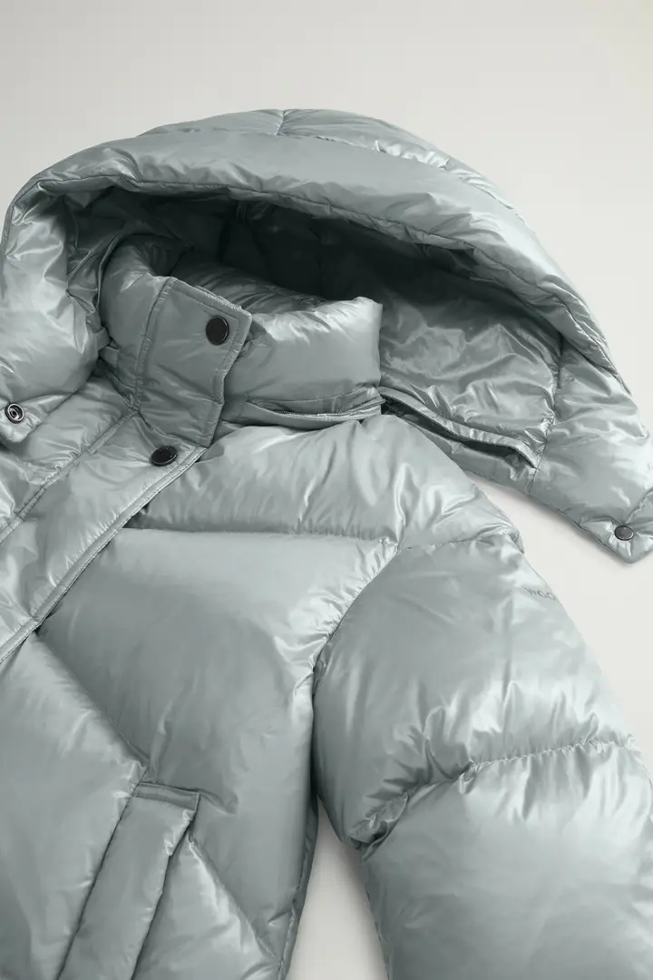 Piumino Aliquippa da bambina in nylon lucido Blu Citadel miniatura 3