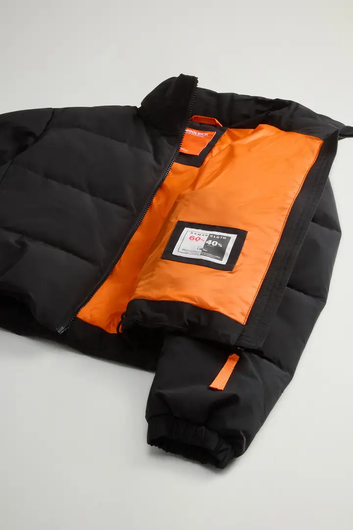 Piumino crop da ragazza in Ramar Cloth Nero Black miniatura 3