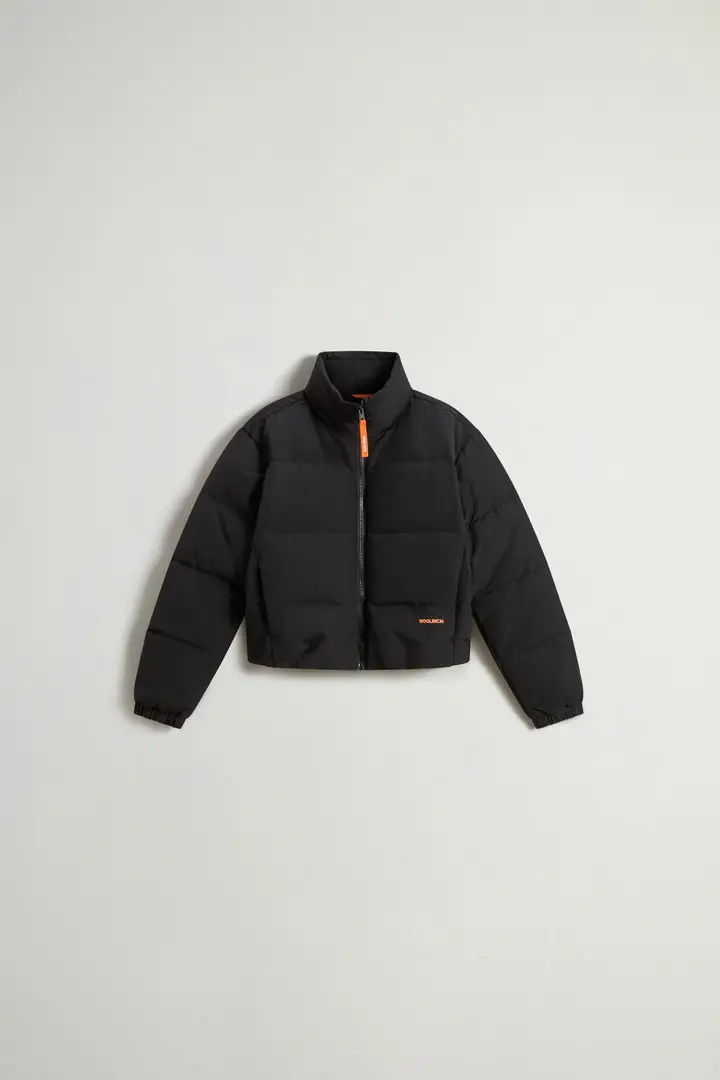 Piumino crop da ragazza in Ramar Cloth Nero Black