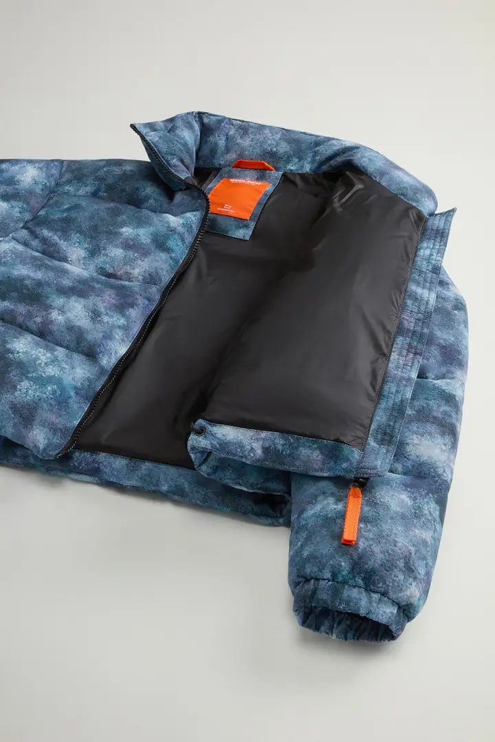 Piumino da ragazza in nylon Blu Rhodonite miniatura 3