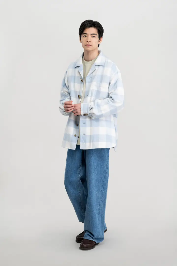 Unisex Camicia in puro cotone con motivo a quadri Blu Sax miniatura 2