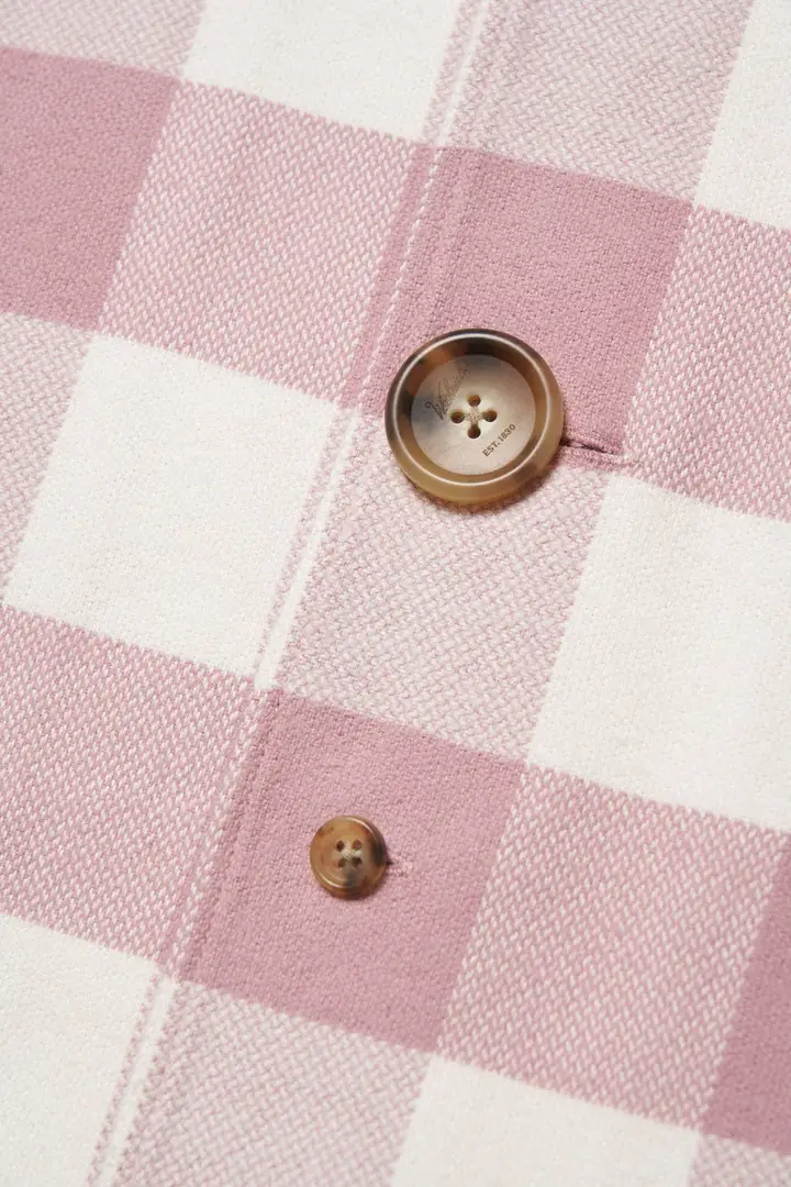 Unisex Camicia in puro cotone con motivo a quadri Rosa Pink miniatura 2