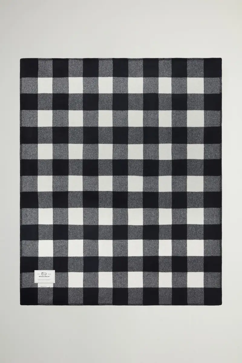 Woolrich Unisex Coperta Buffalo a quadri double face in pura lana Multicolore Taglia ONE