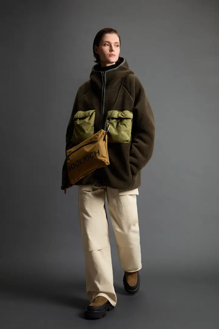 Unisex Felpa ibrida full-zip con cappuccio Verde Deep Depths miniatura 3