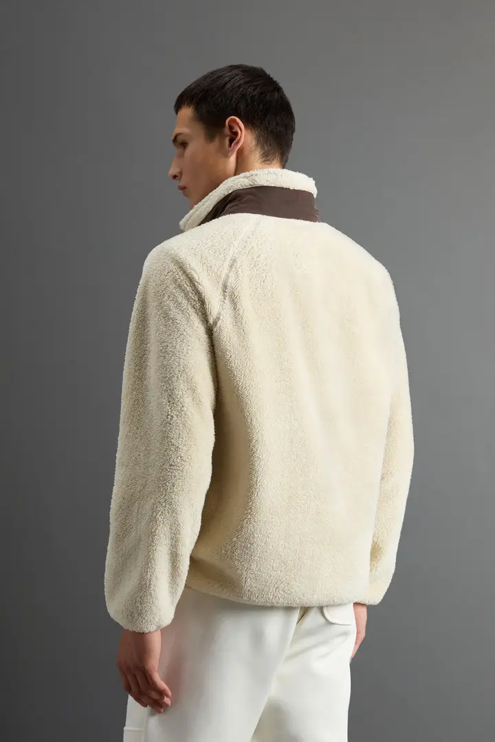 unisex Felpa in pile sherpa con dettagli a contrasto by Todd Snyder Beige Cream miniatura 2