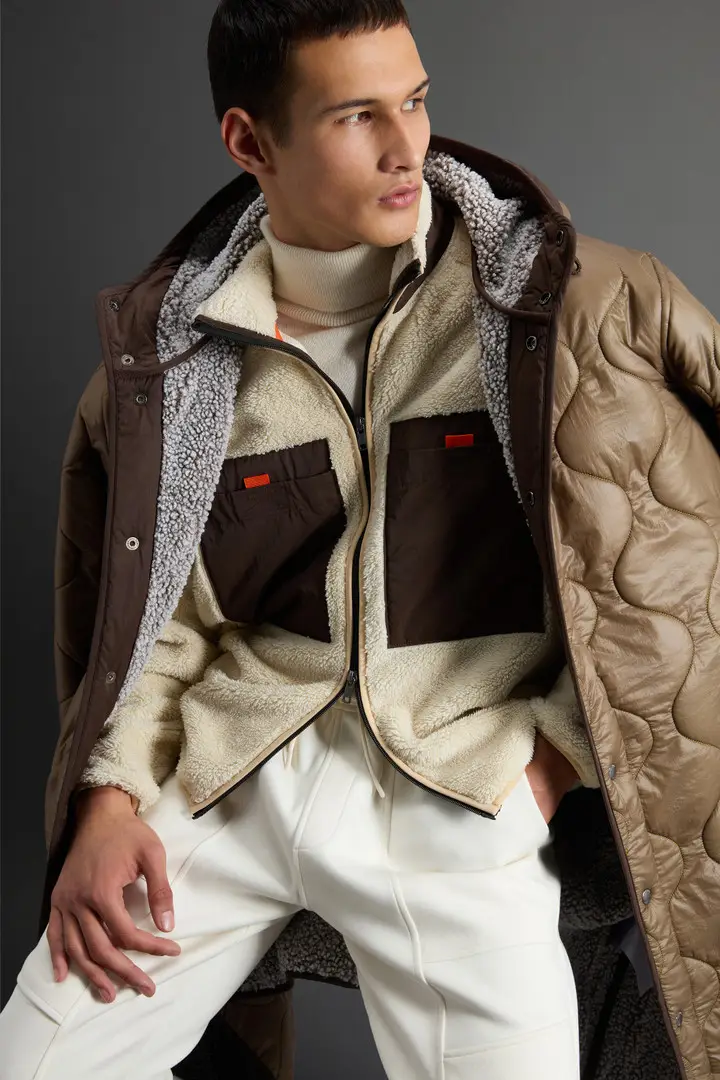 unisex Felpa in pile sherpa con dettagli a contrasto by Todd Snyder Beige Cream miniatura 3