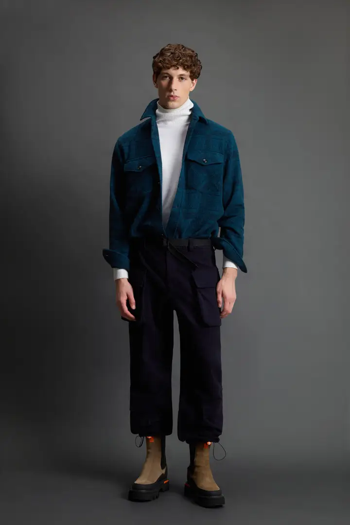 Unisex Giacca a camicia a quadri in puro cashmere by Todd Snyder Blu Blue Check miniatura 2