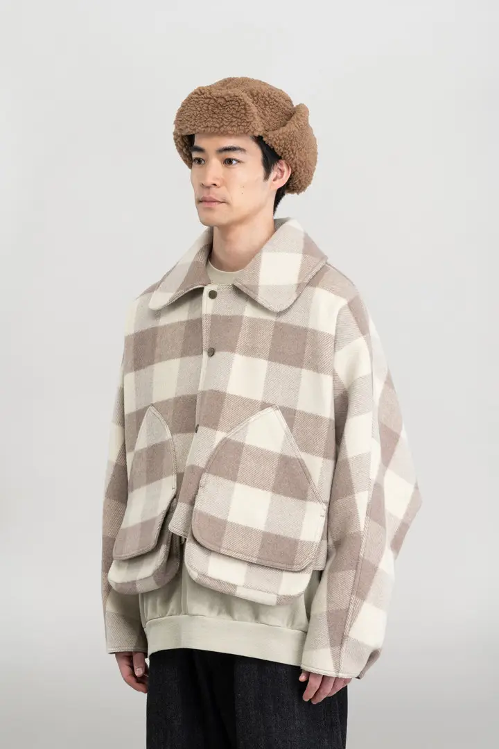 Unisex Giacca Hunting in misto lana e nylon Beige miniatura 2