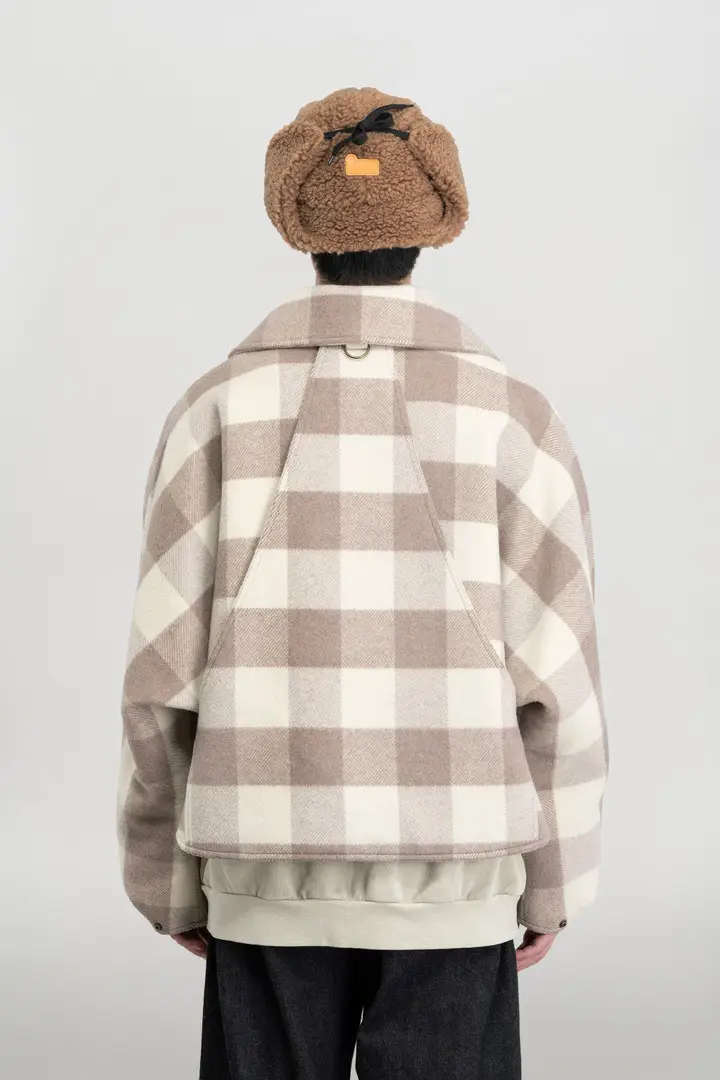 Unisex Giacca Hunting in misto lana e nylon Beige miniatura 3