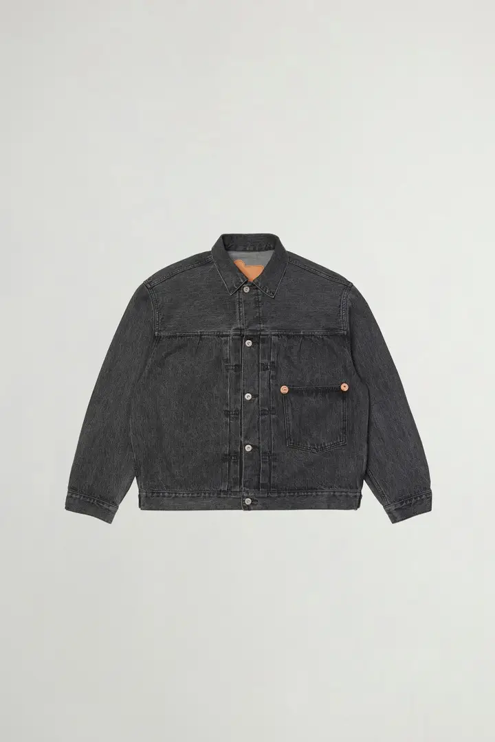 unisex Giacca in denim di puro cotone Grigio Grey