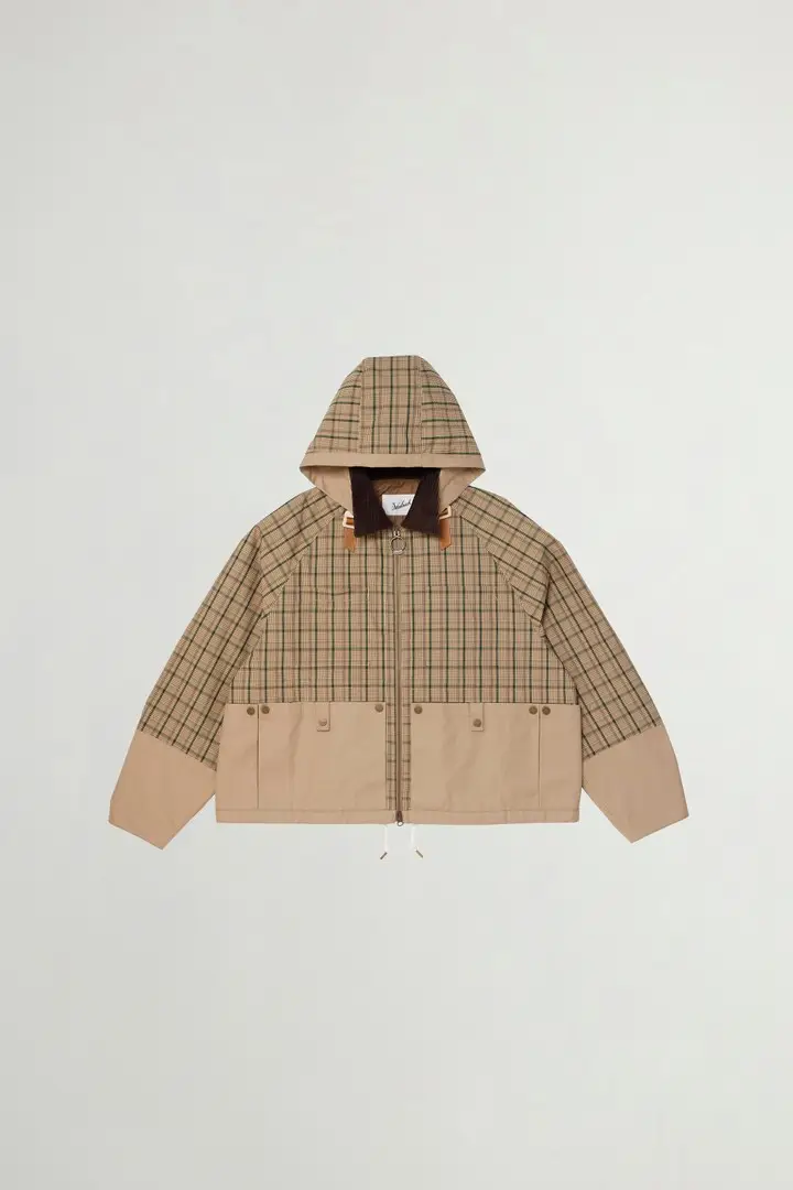 unisex Giacca Madras Heritage in misto cotone e nylon Marrone Brown