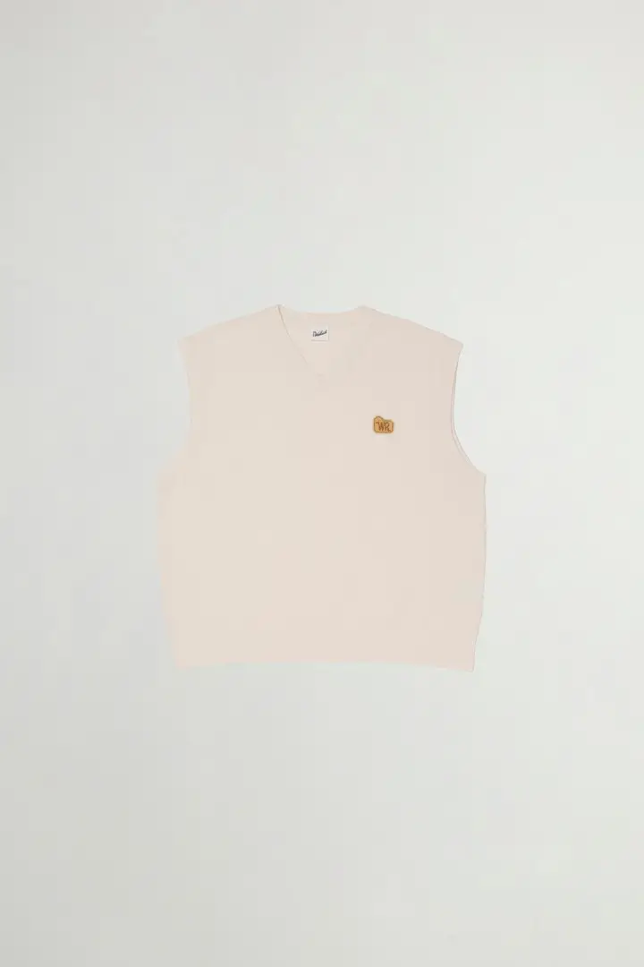 unisex Gilet in piqué di puro cotone Bianco White