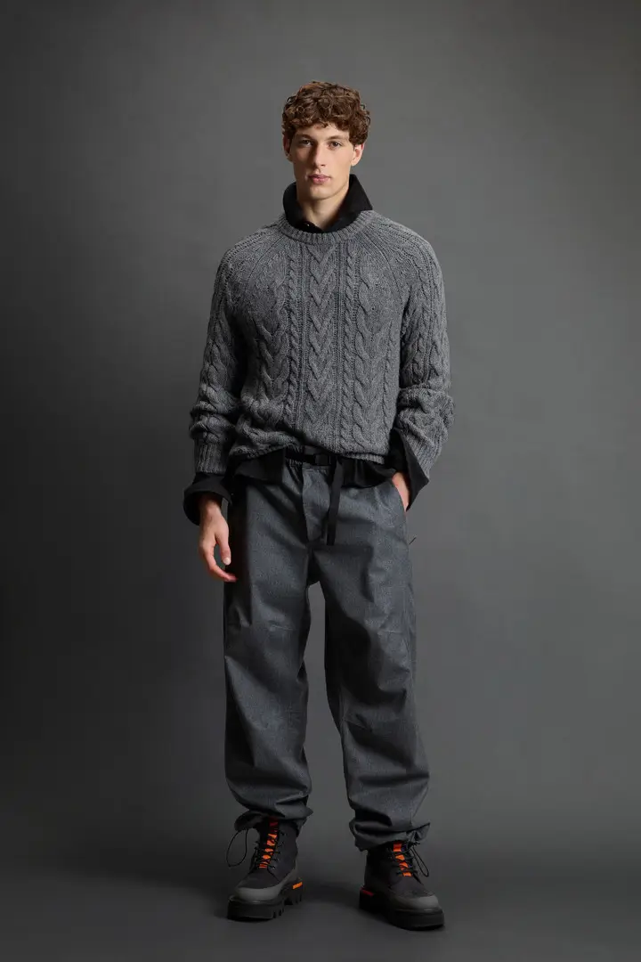 Unisex Maglione girocollo in misto lana vergine mouliné riflettente by Todd Snyder Grigio Reflective Grey miniatura 2