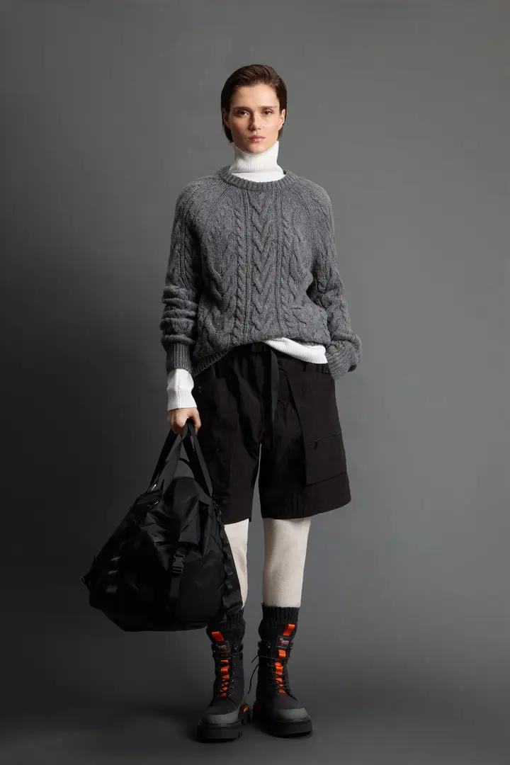 Unisex Maglione girocollo in misto lana vergine mouliné riflettente by Todd Snyder Grigio Reflective Grey miniatura 3