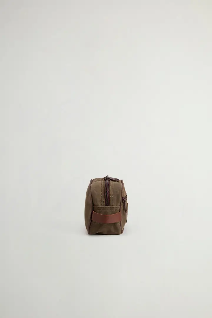 Unisex Trousse da viaggio in puro cotone cerato Verde Dried Herb miniatura 2