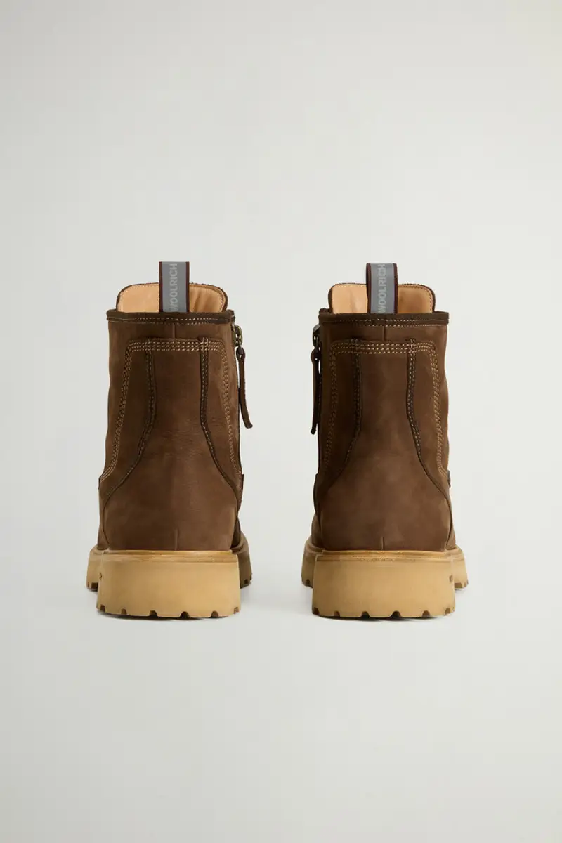 Woolrich Uomo Anfibi Main in pelle scamosciata con grana naturale Marrone Taglia 39 miniatura 2