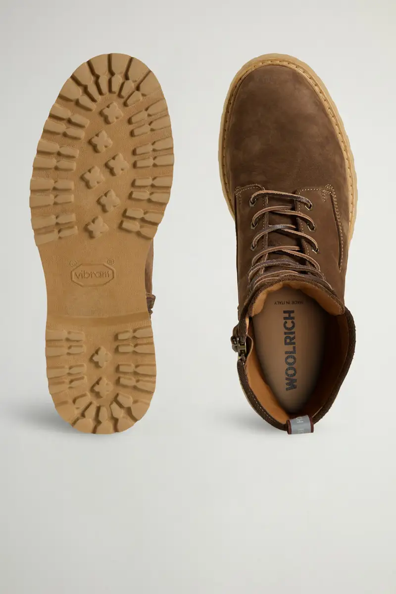 Woolrich Uomo Anfibi Main in pelle scamosciata con grana naturale Marrone Taglia 39 miniatura 3