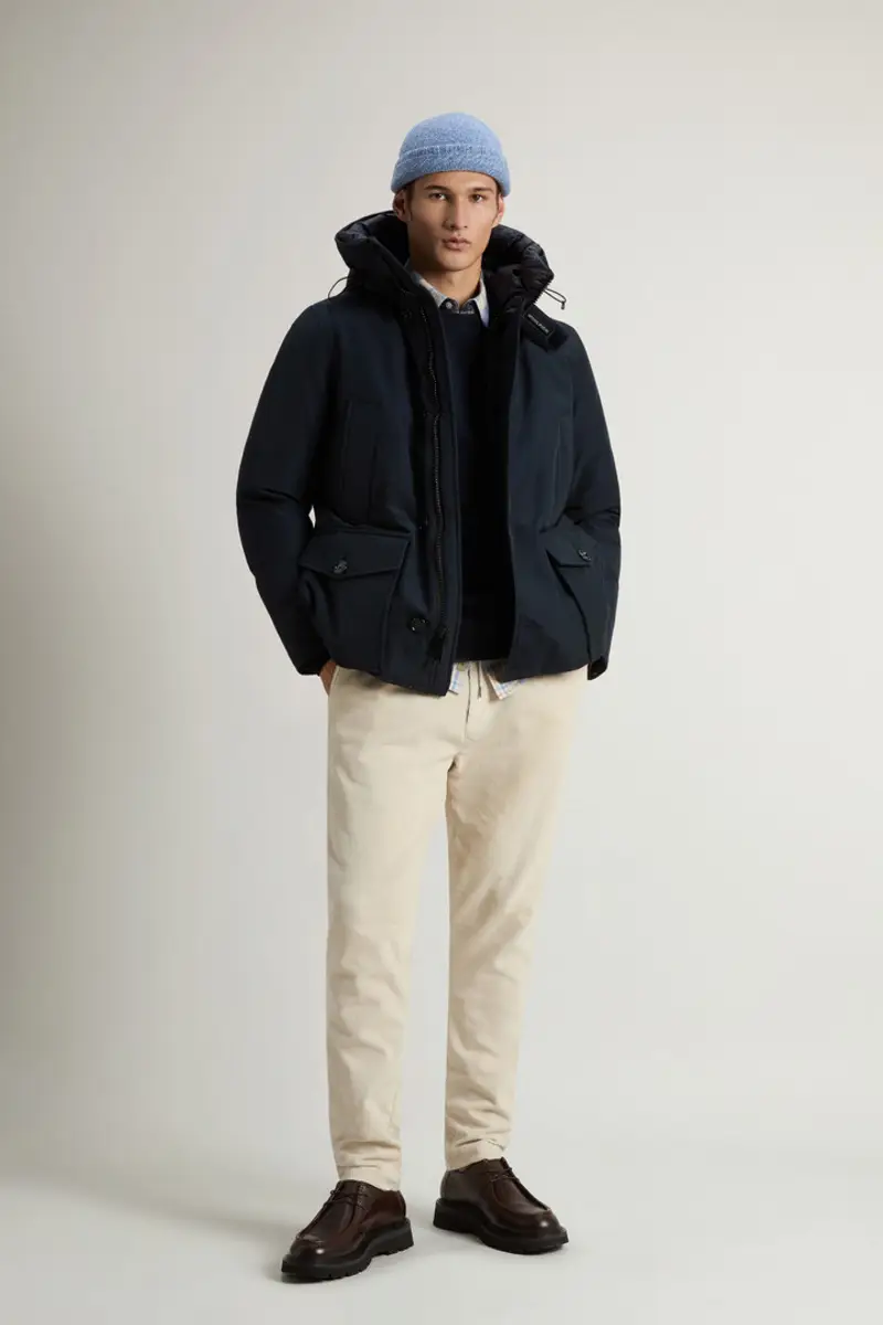 Uomo Arctic Anorak in Ramar Cloth Blu Melton Blue