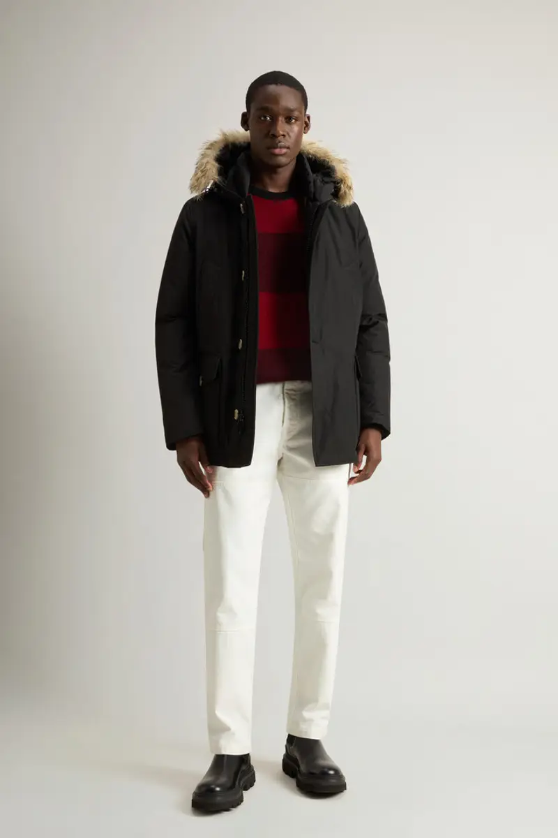 Woolrich Uomo Arctic Anorak in Ramar Cloth con pelliccia removibile Nero Taglia XXS